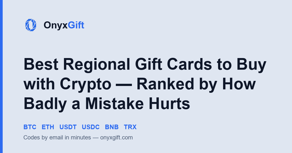 OnyxGift guide card: best regional gift cards to buy with crypto