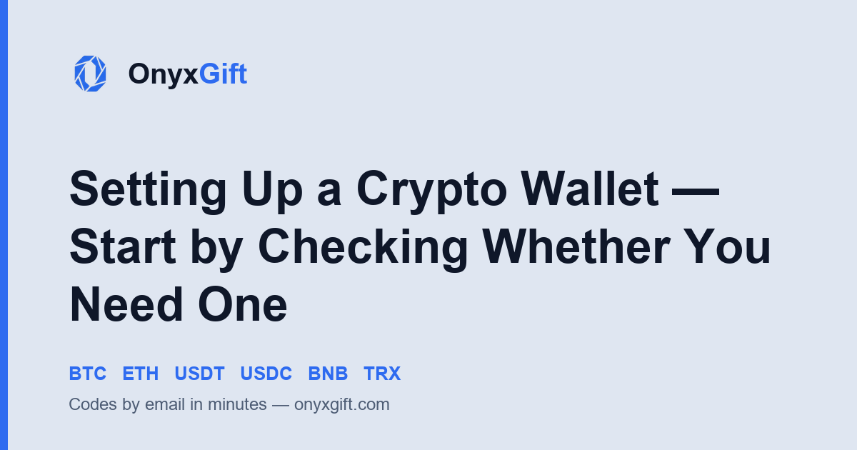 OnyxGift guide card: setting up a crypto wallet to pay for gift cards