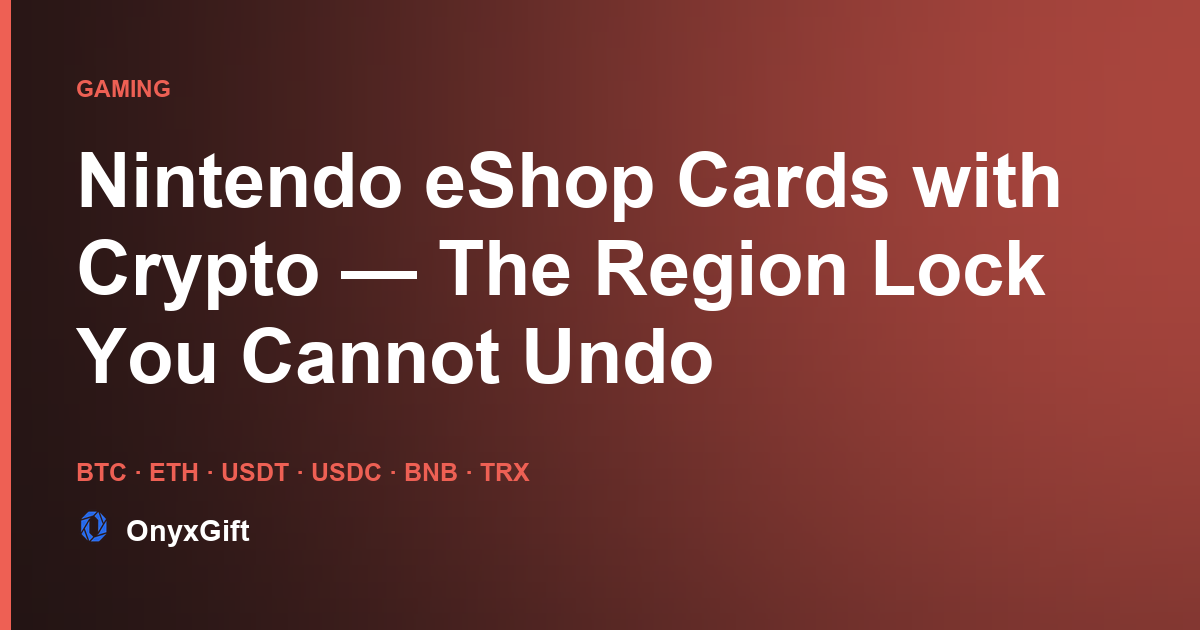 OnyxGift guide card: Nintendo eShop cards bought with crypto