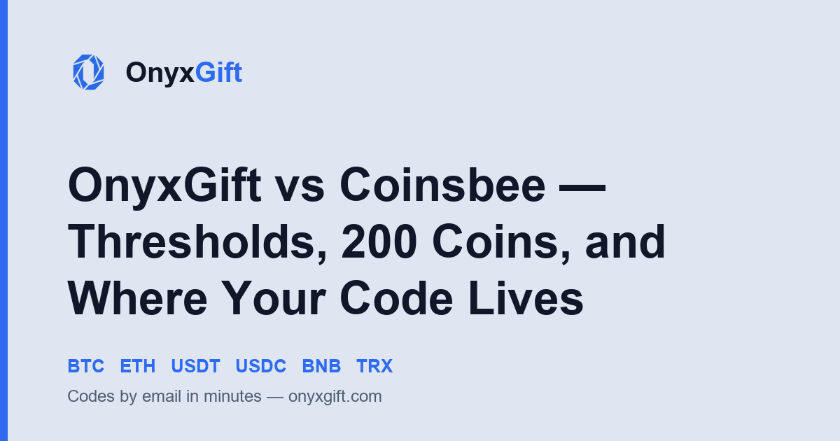 OnyxGift guide card: OnyxGift compared with Coinsbee