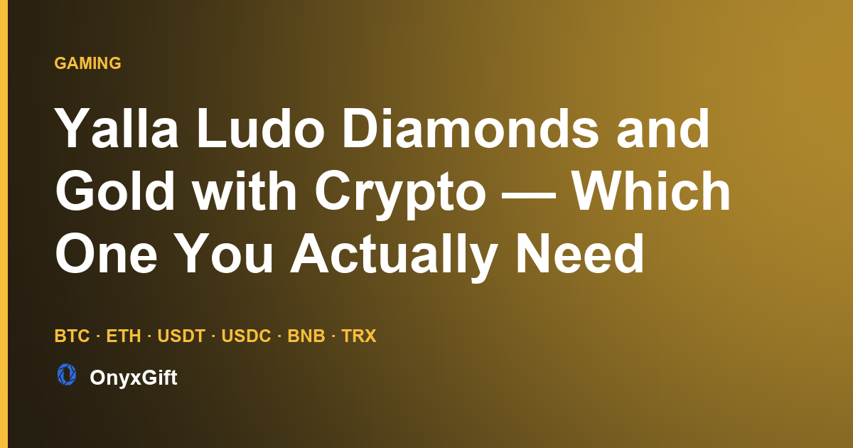OnyxGift guide card: Yalla Ludo diamonds bought with crypto